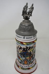 1/2 Liter German Regimental Porcelain Beer Stein 1904-06