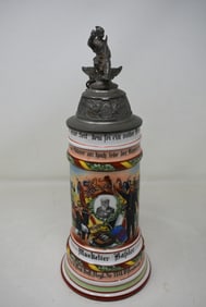 1/2 Liter German Regimental Porcelain Beer Stein 1905-07