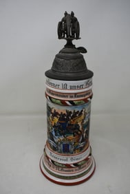 1/2 Liter German Regimental Porcelain Beer Stein 1904-06