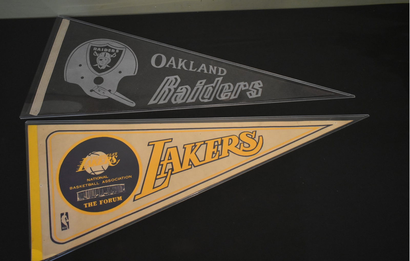 Oakland Raiders & LA Lakers Felt Pennants (1 of 3)