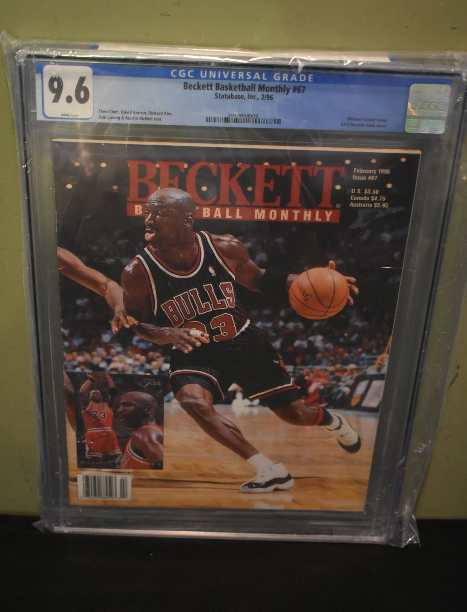 Beckett Basketball Monthly #67 Jordan 2/96 CGC Graded 9.6 (1 of 3)