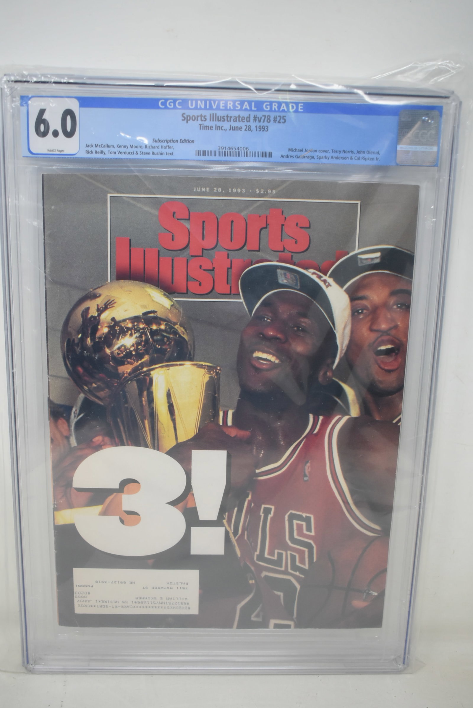 Sports Illustrated 6/28/93 Jordan Cover CGC Graded 6.0: Sports Illustrated 6/28/93 with Jordan Cover, CGC Graded 6.0