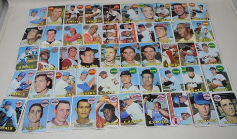 Group of 50 Baseball Cards Topps 1969
