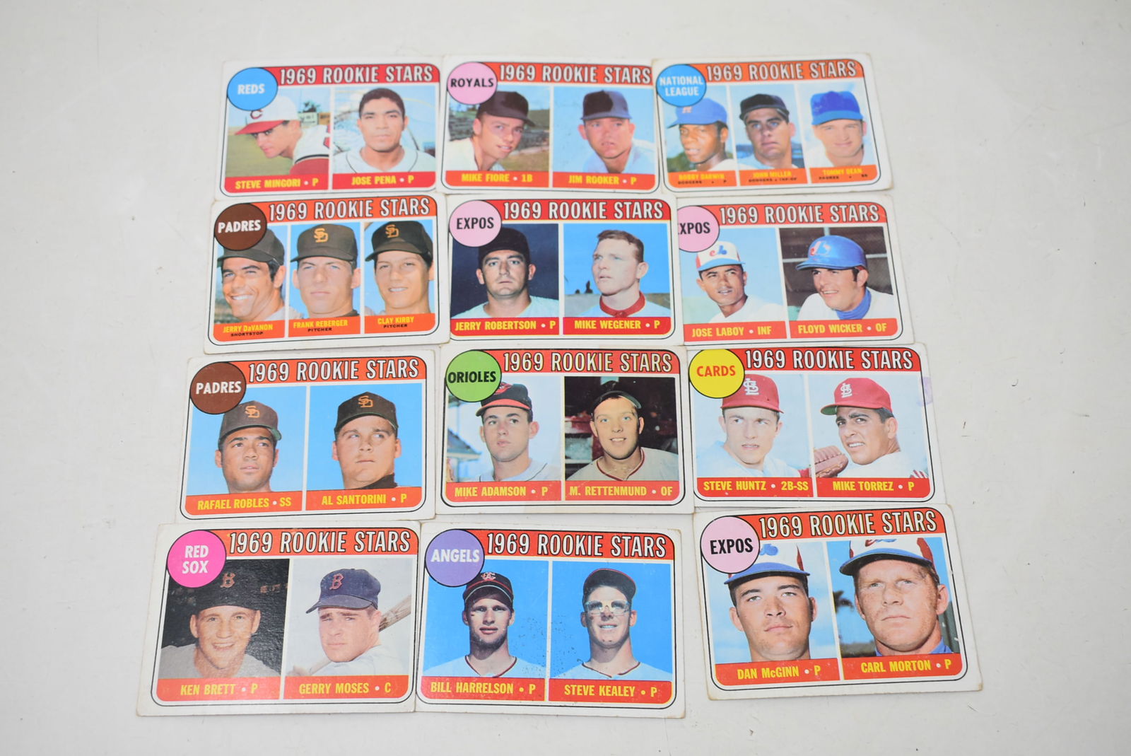 Group of 12 Topps 1969 All Stars Baseball Cards: A Lotof 12 Topps 1969 All Stars Baseball Cards.