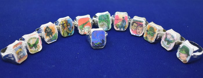 1960s Green Hornet Vari-Vue Ring Complete Set of 12