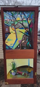 AMAZING Painted Mahogany Door from Art Institute of Chicago