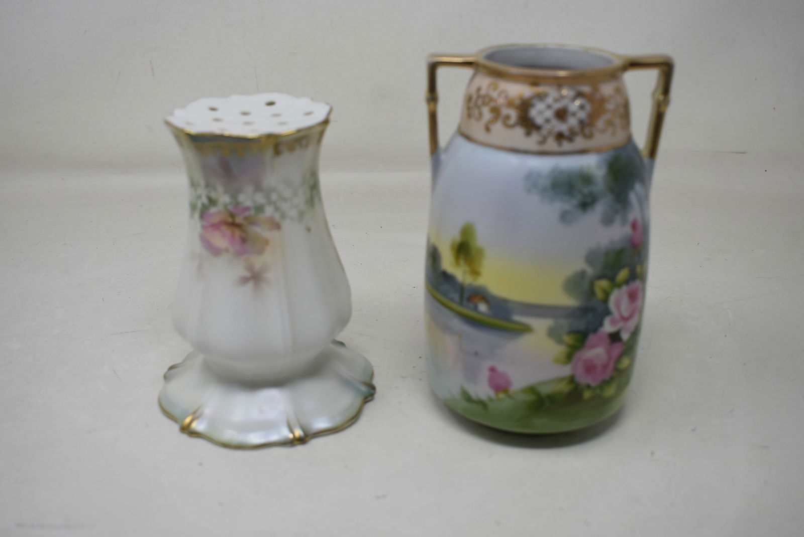 RS Prussia Porcelain Hat Pin Holder & Nippon Morimura Vase (1 of 6)