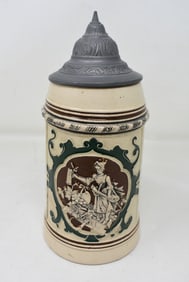 German 1/2 Liter Pottery Beer Stein