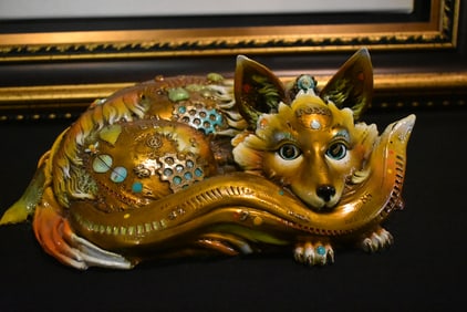 Nano Lopez "Foxy" Bronze Sculpture and Artist Rendering Giclee Signed