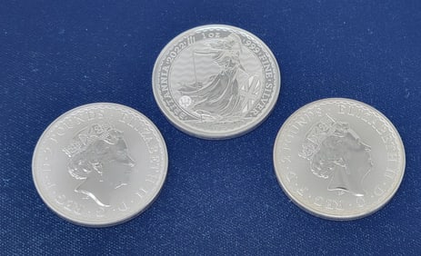 3 Britianna 1 oz Silver 2022 Uncirculated Coins