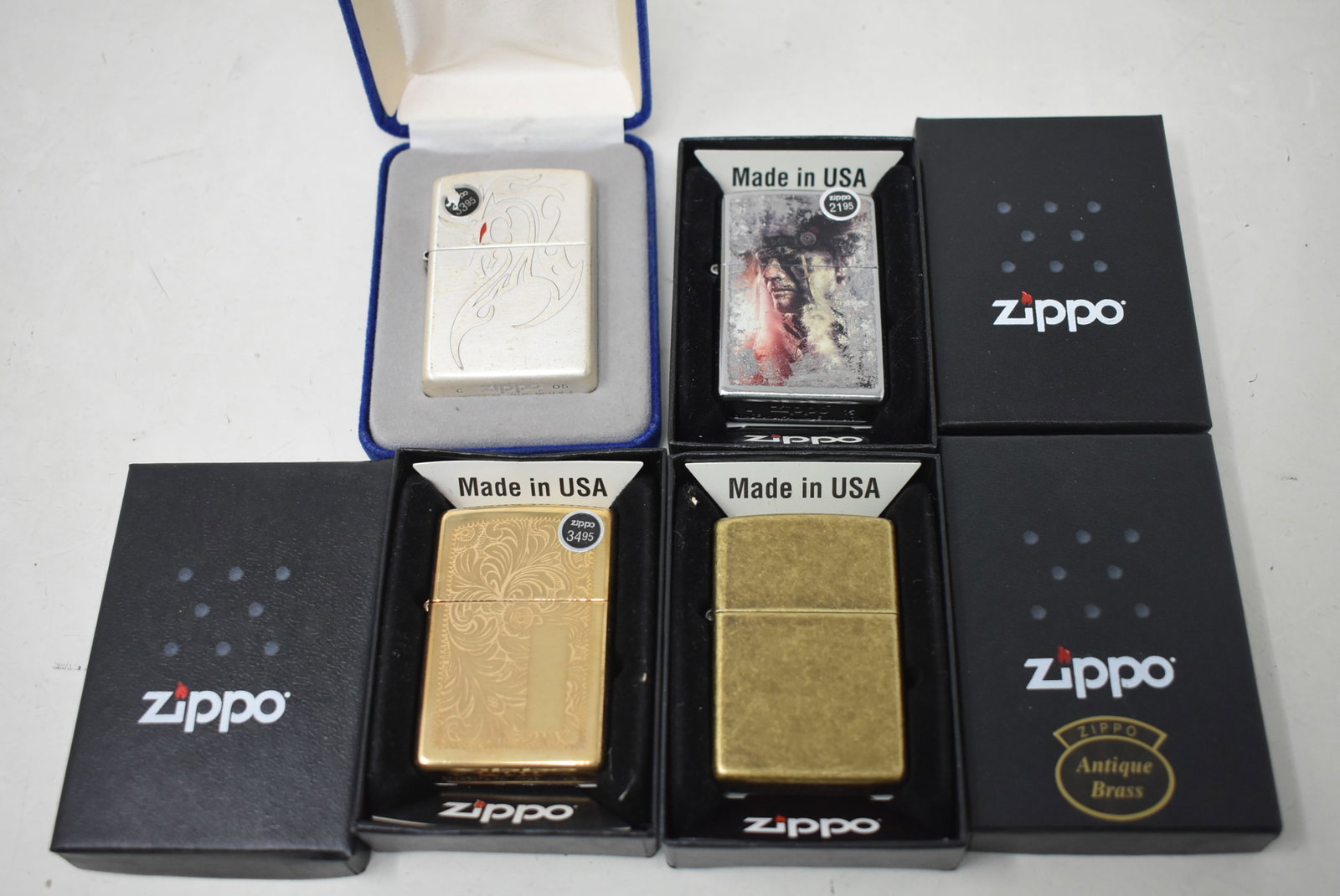 Lot of 4 Zippo Lighters BRAND NEW IN BOX (1 of 3)