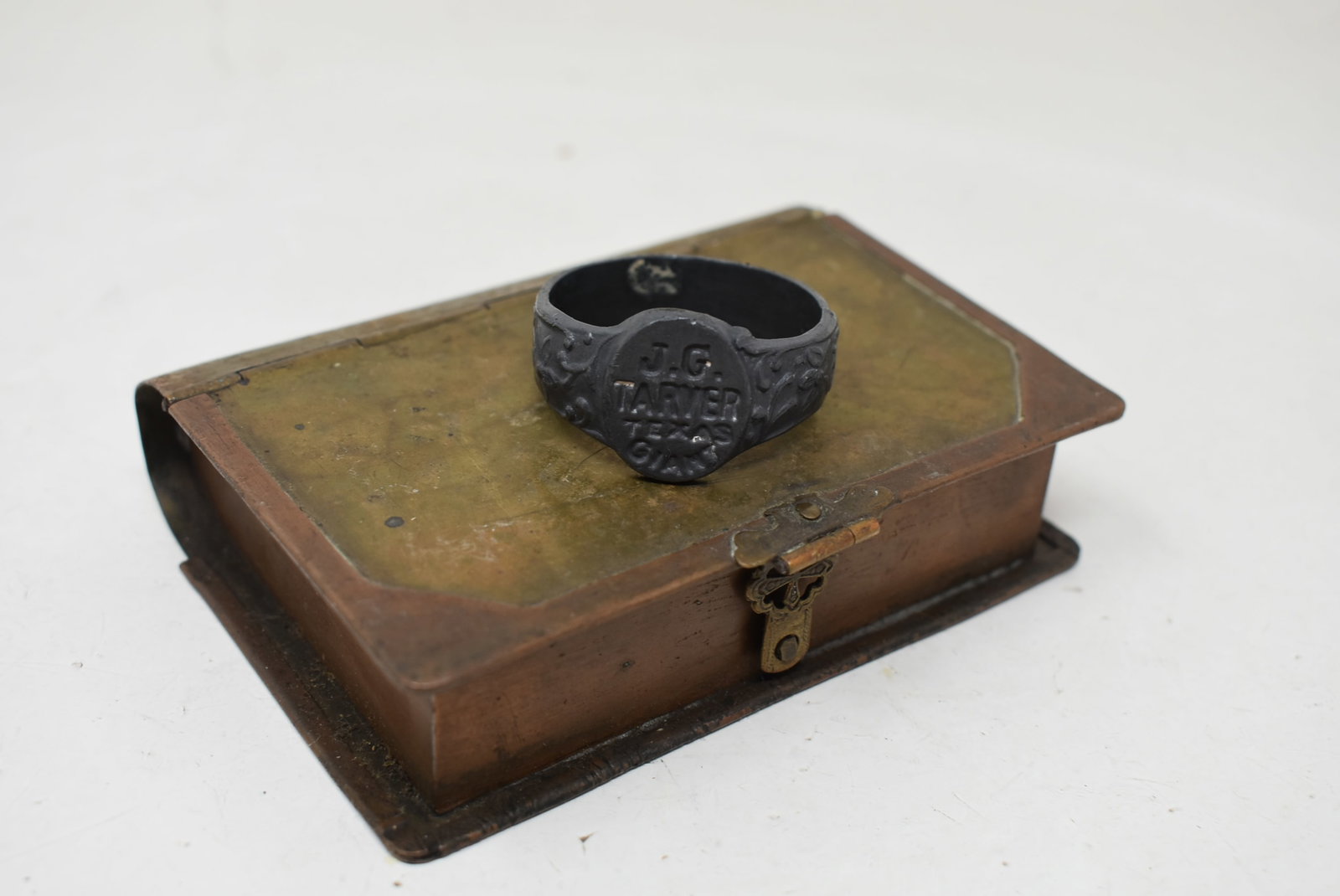 J.W. Tarver Texas Giant Ring & Vintage Small Copper Box (1 of 6)