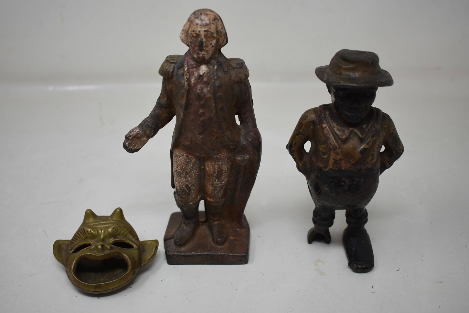 Brass Devil Ashtray & 2 Vintage Cast Iron Banks (1 of 5)
