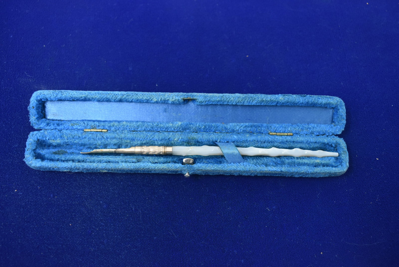 Antique Mother of Pearl Dip Pen in Original Velvet Box (1 of 4)