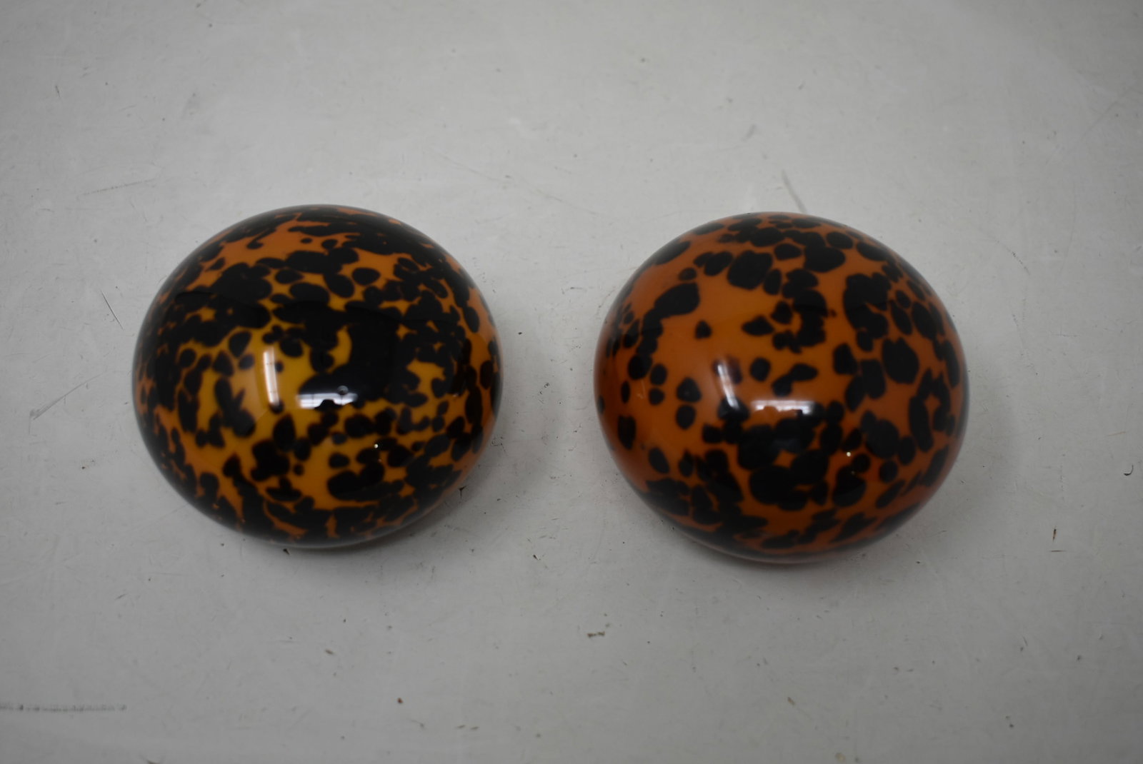 Pair of 3" Glass Paperweights Unsigned (1 of 3)