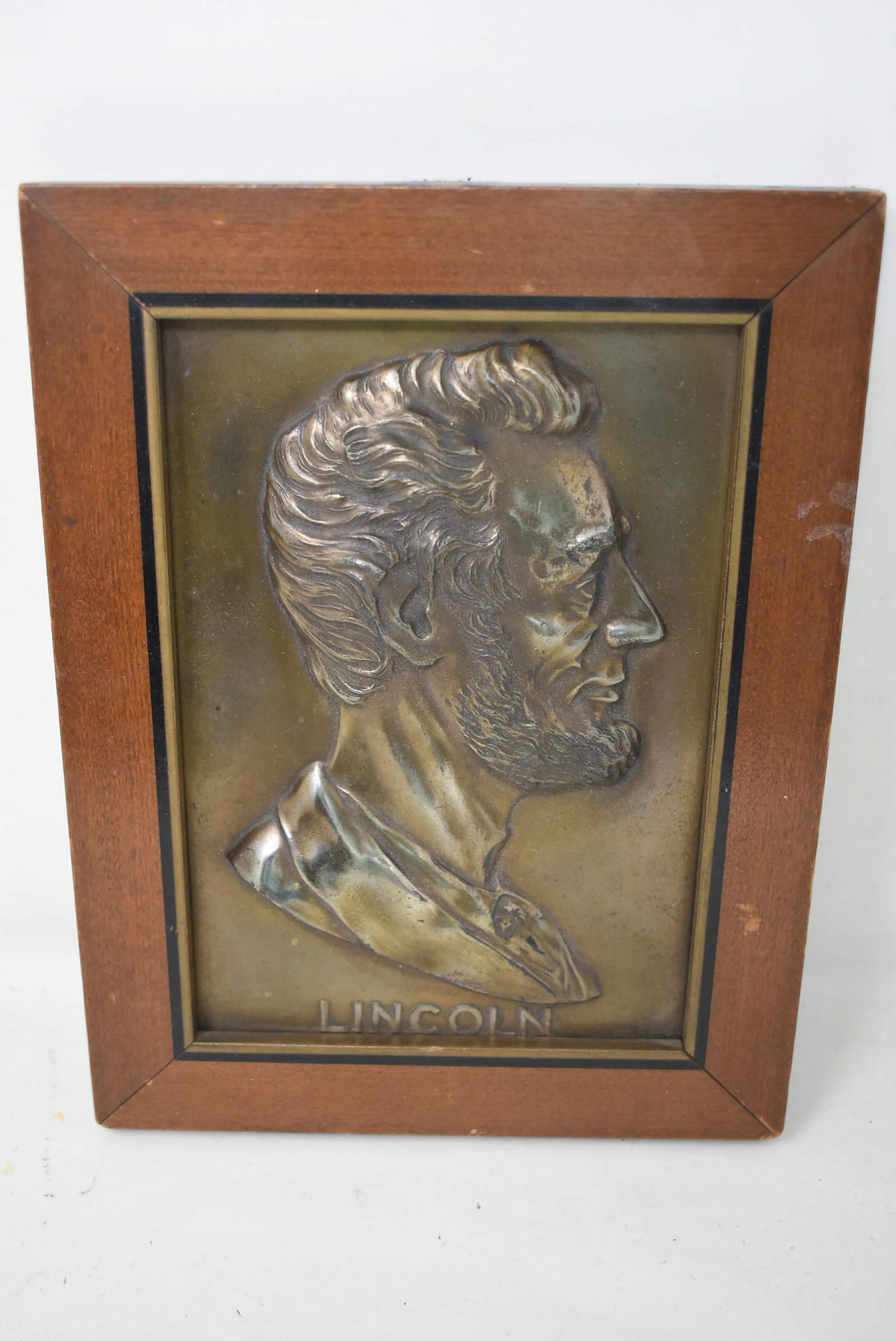 Framed Abe Lincoln Raised Metal Bust (1 of 3)