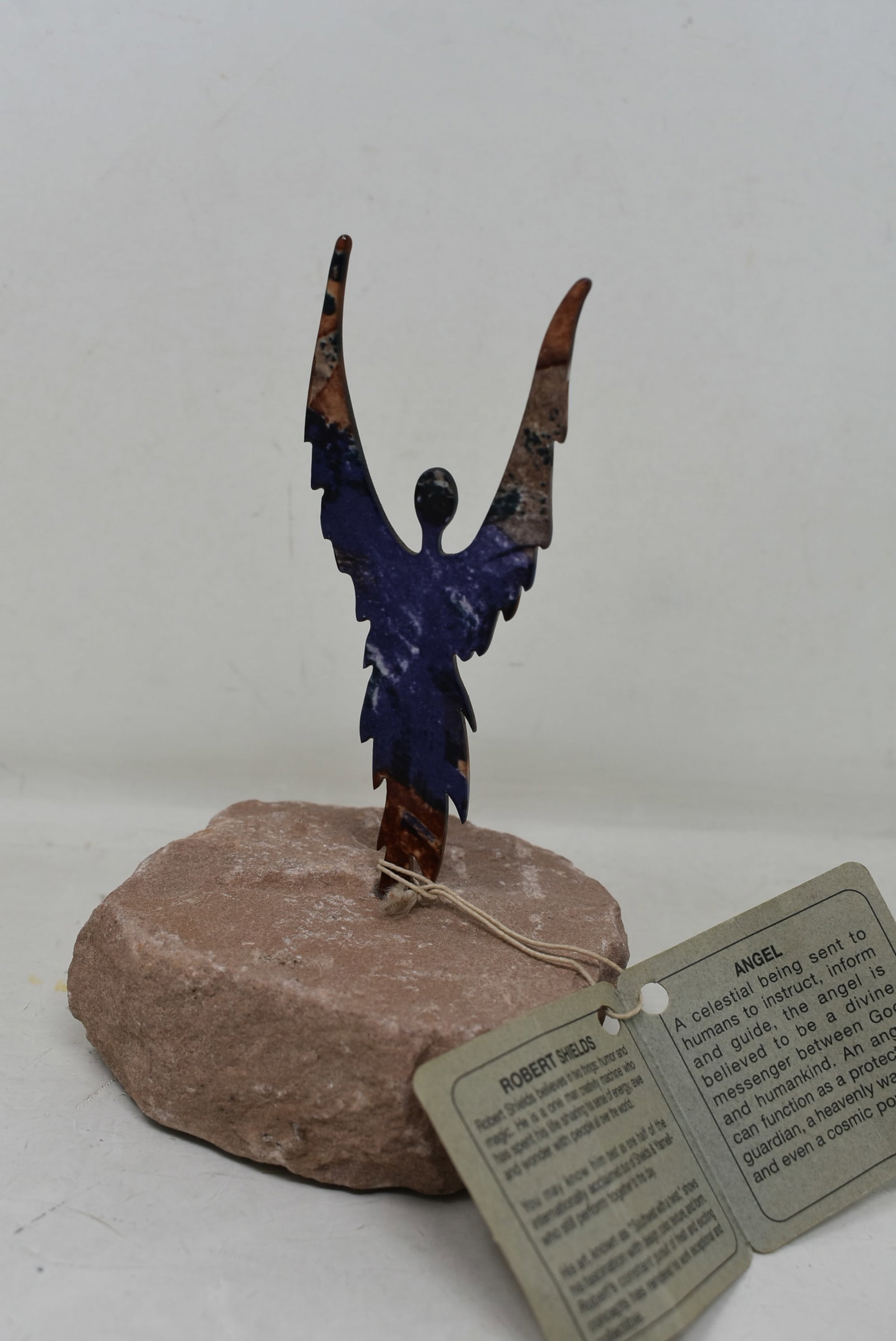Robert Shields "Angel" Metal Sculpture on Stone Base (1 of 4)