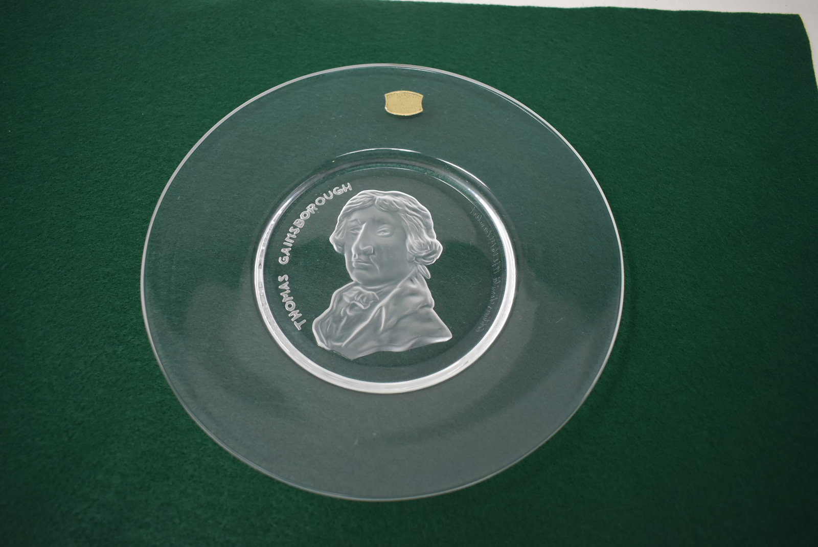 Val St. Lambert 8" Etched Plate "Thomas Gainsborough" (1 of 3)