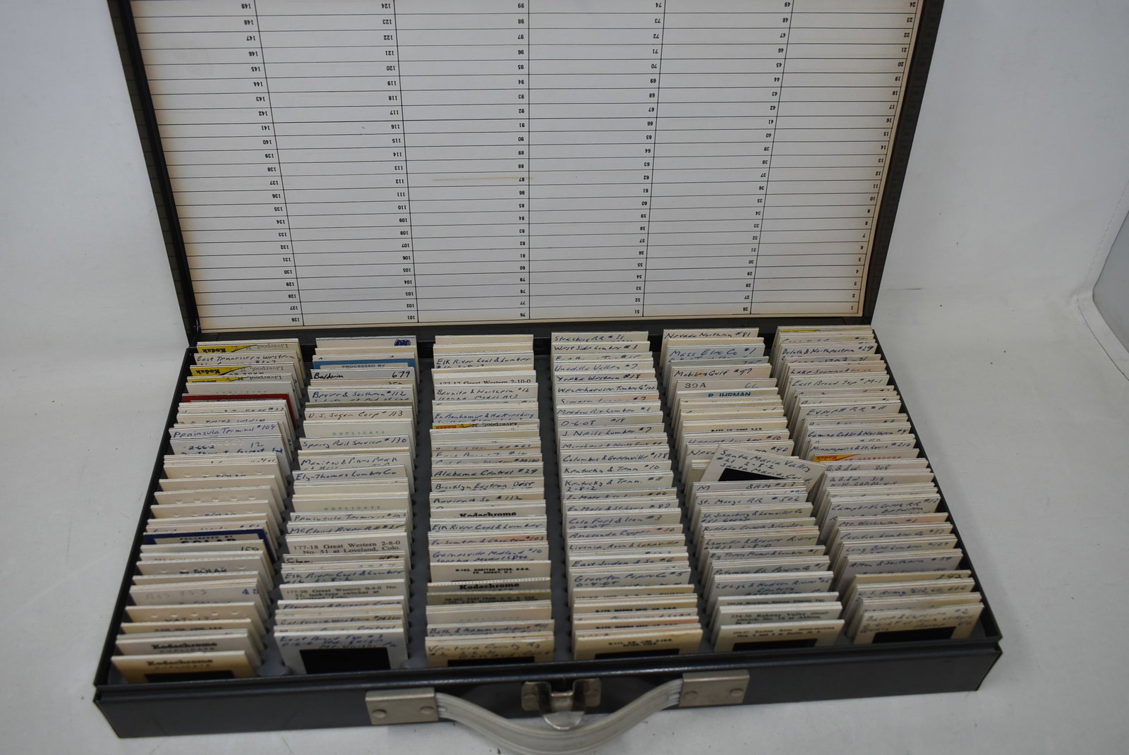 Box of Vintage 1950s & 1960's Railroad Steam Engine Slides (1 of 4)