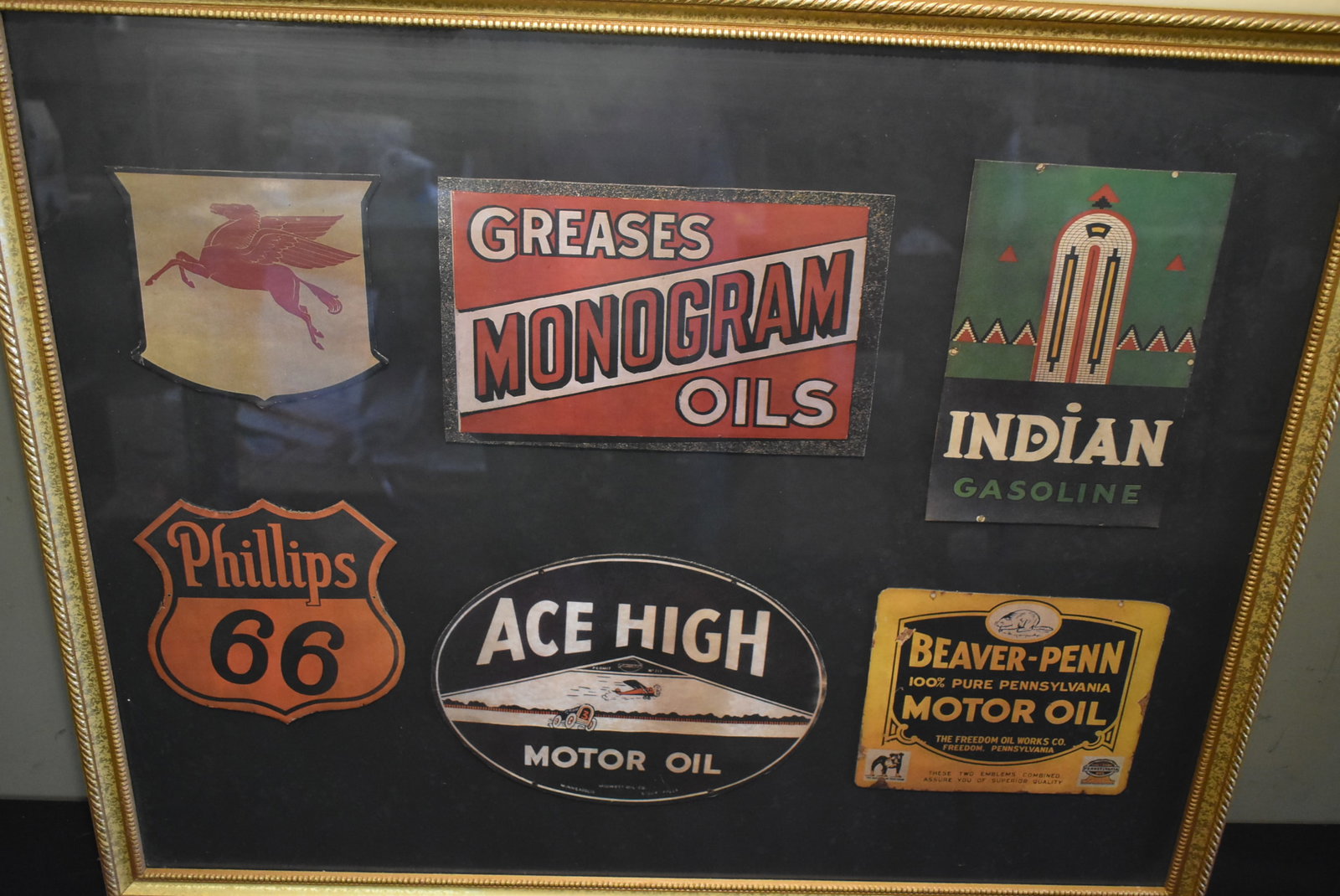 Vintage Gas & Oil Advertising Pieces, Framed (1 of 6)