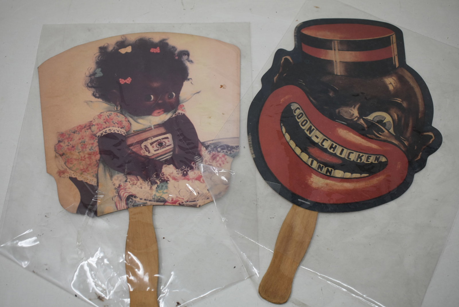 2 Vintage Black Americana Advertising Fans (1 of 5)