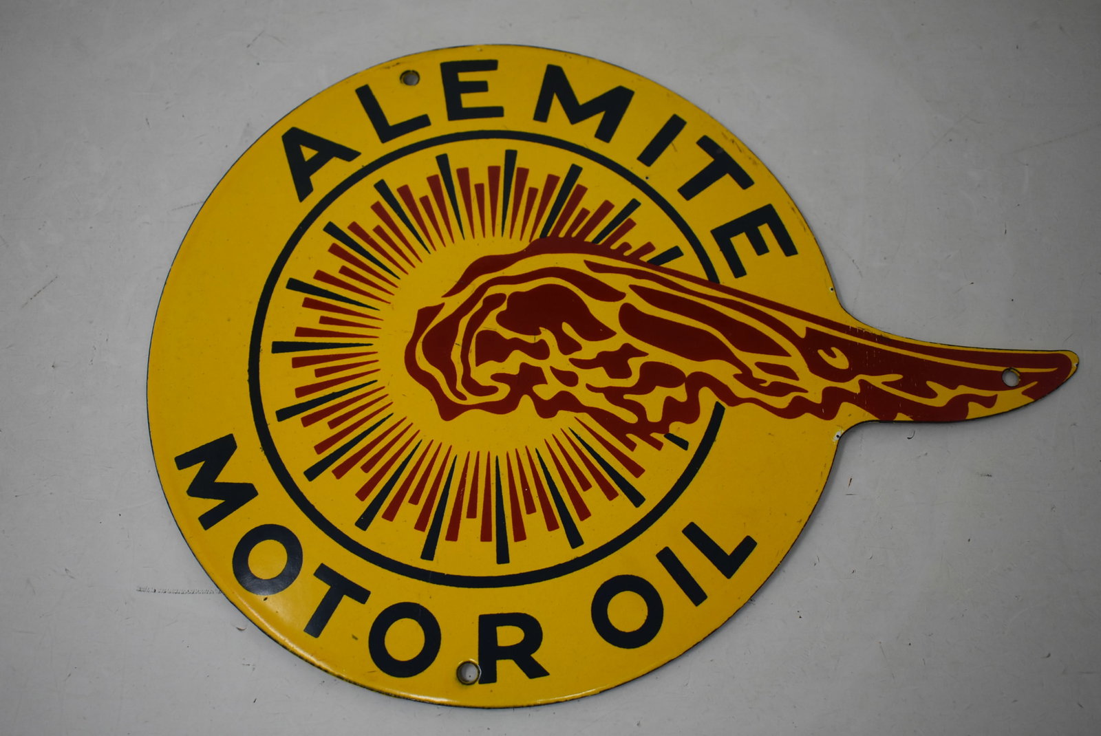 Alemite Motor Oil Porcelain Sign (1 of 4)