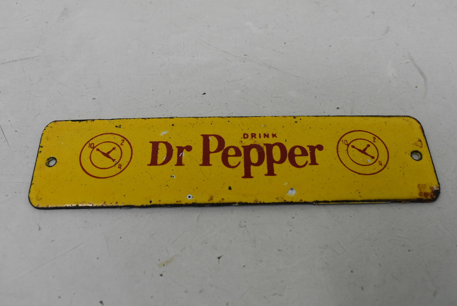 Vintage "Drink Dr. Pepper" Porcelain Crate Tag (1 of 3)