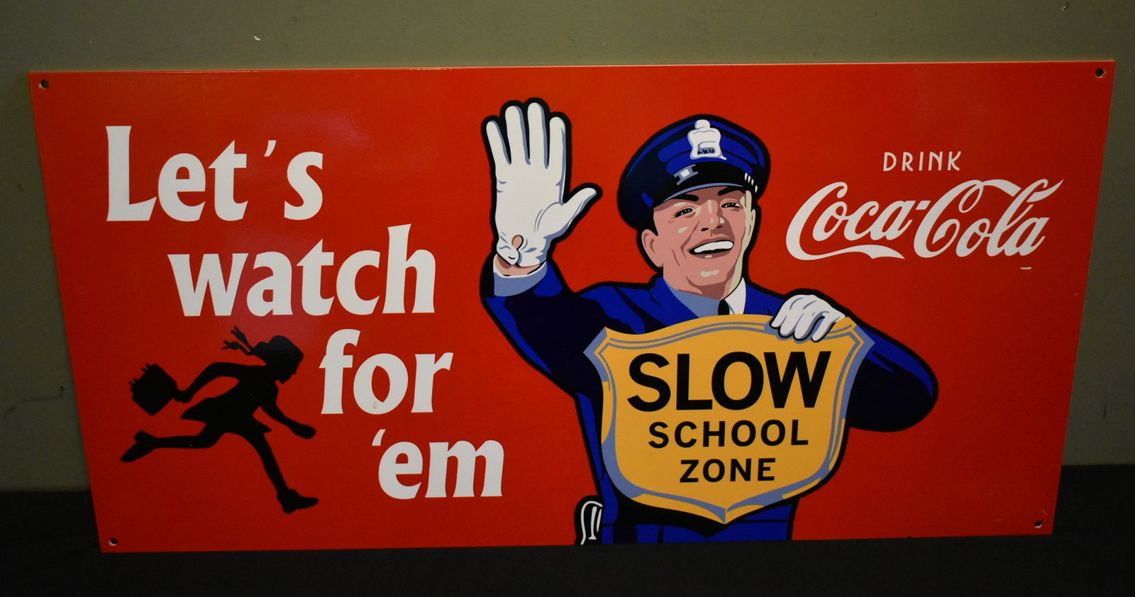 Porcelain Coca-Cola Crossing Guard Sign (1 of 6)