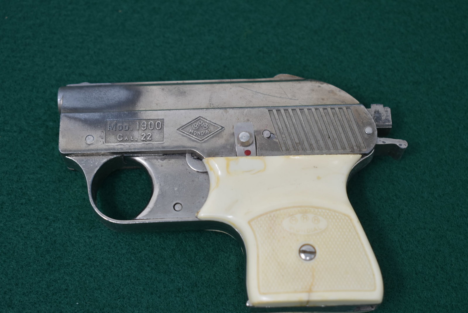Mini Chrome Plated Mondial E.I.G. Brevettata Model 1900 Cap Gun (1 of 6)