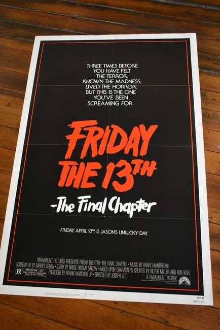 Friday the 13th Final Chapter Original 1 Sheet Movie Theatre Poster 41x27 (1 of 4)