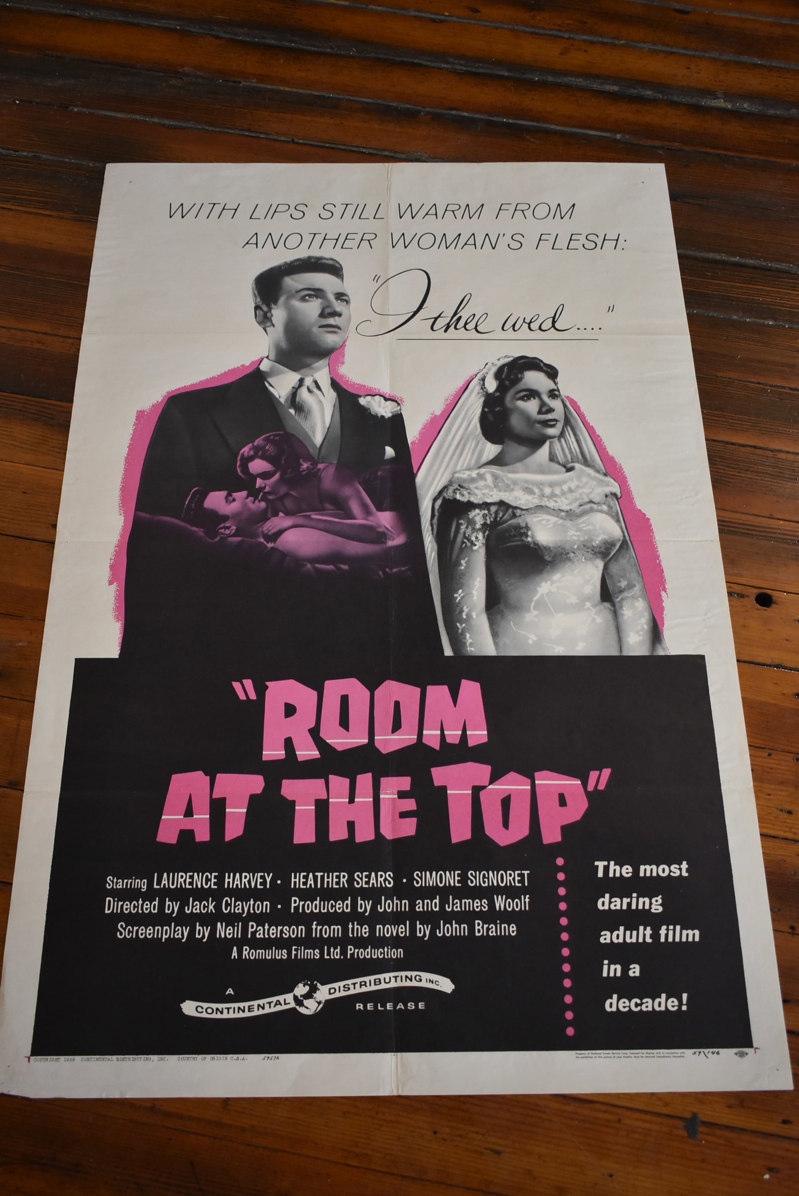 1959 Room At The Top Original 1 Sheet Movie Theater Poster 41 x 27 (1 of 7)