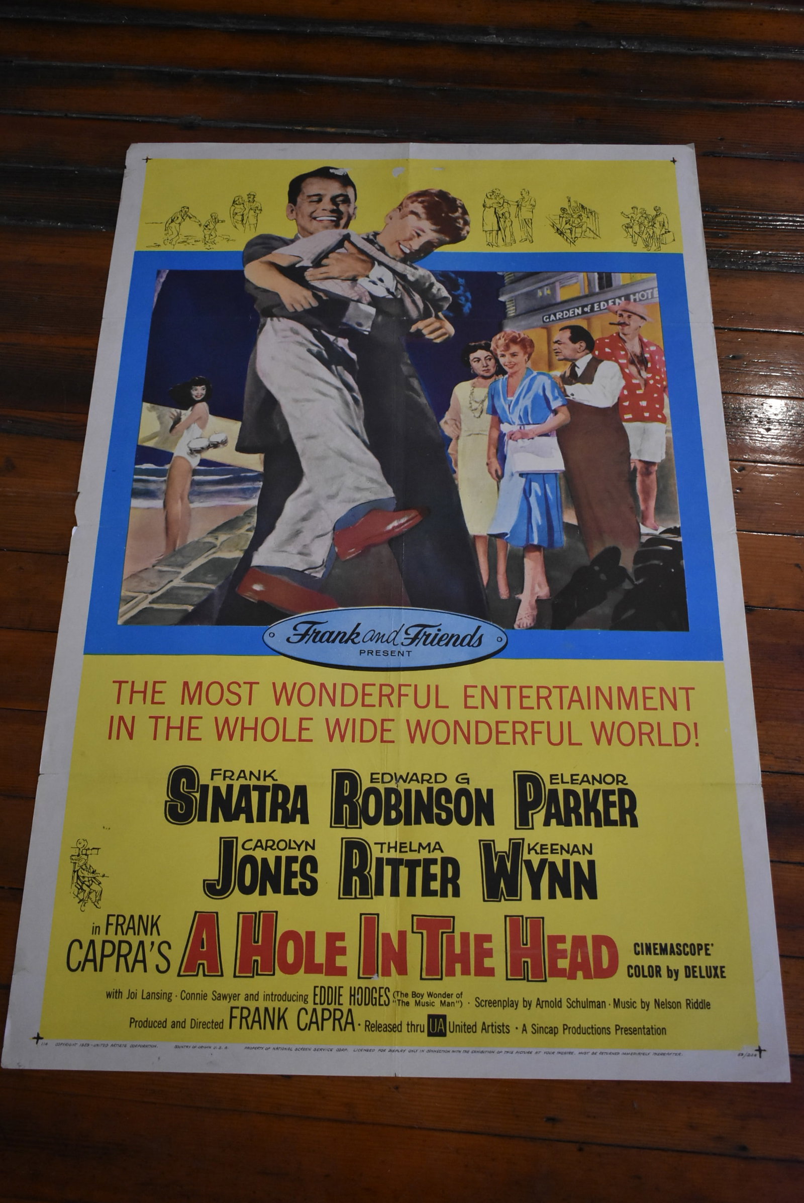1959 Frank Sinatra "A Hole in the Head" Original 1 Sheet Movie Theater Poster 41 x 27 (1 of 6)