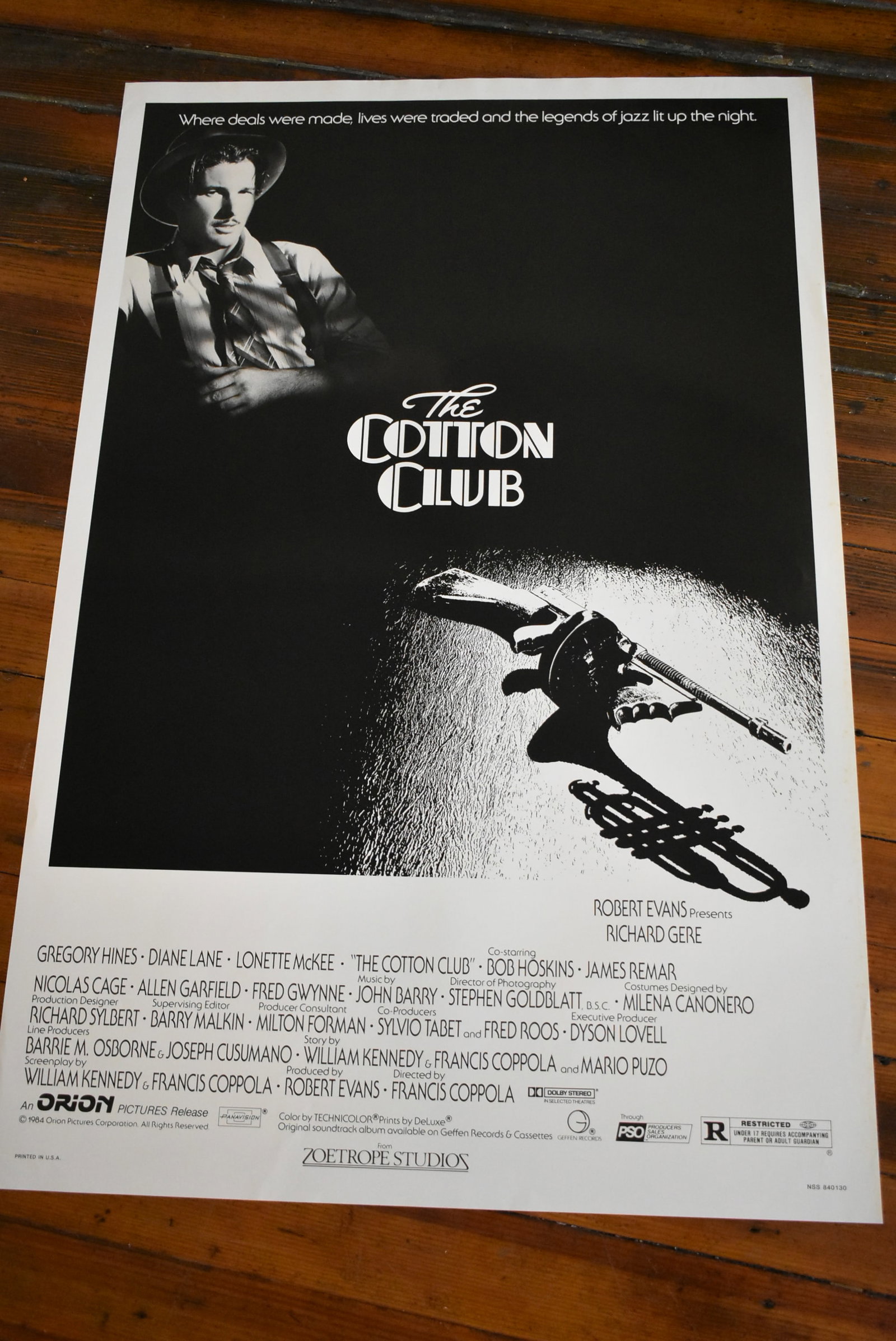 The Cotton Club Original One Sheet Movie Theater Poster 41 x 27: The Cotton Club Original 1 Sheet Movie Theater Poster 41x27. In very good condition. Will be rolled for shipping.