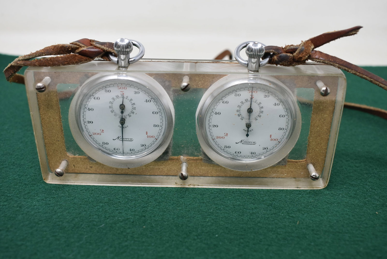 Vintage Minerva Rally Stopwatch Timer Mounted Set (1 of 4)