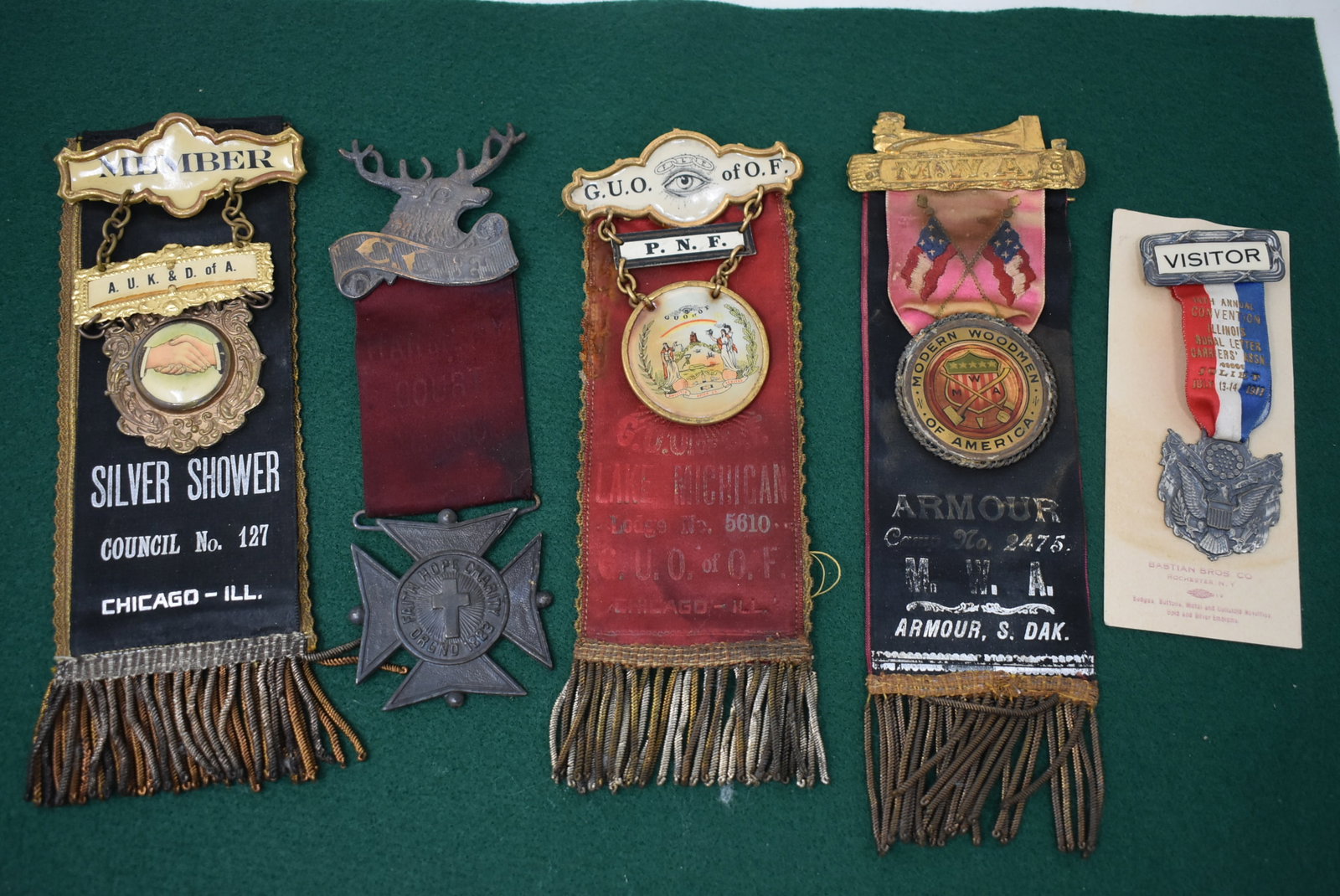 Great Collection of Vintage Medals/Ribbons Including Odd Fellows (1 of 6)