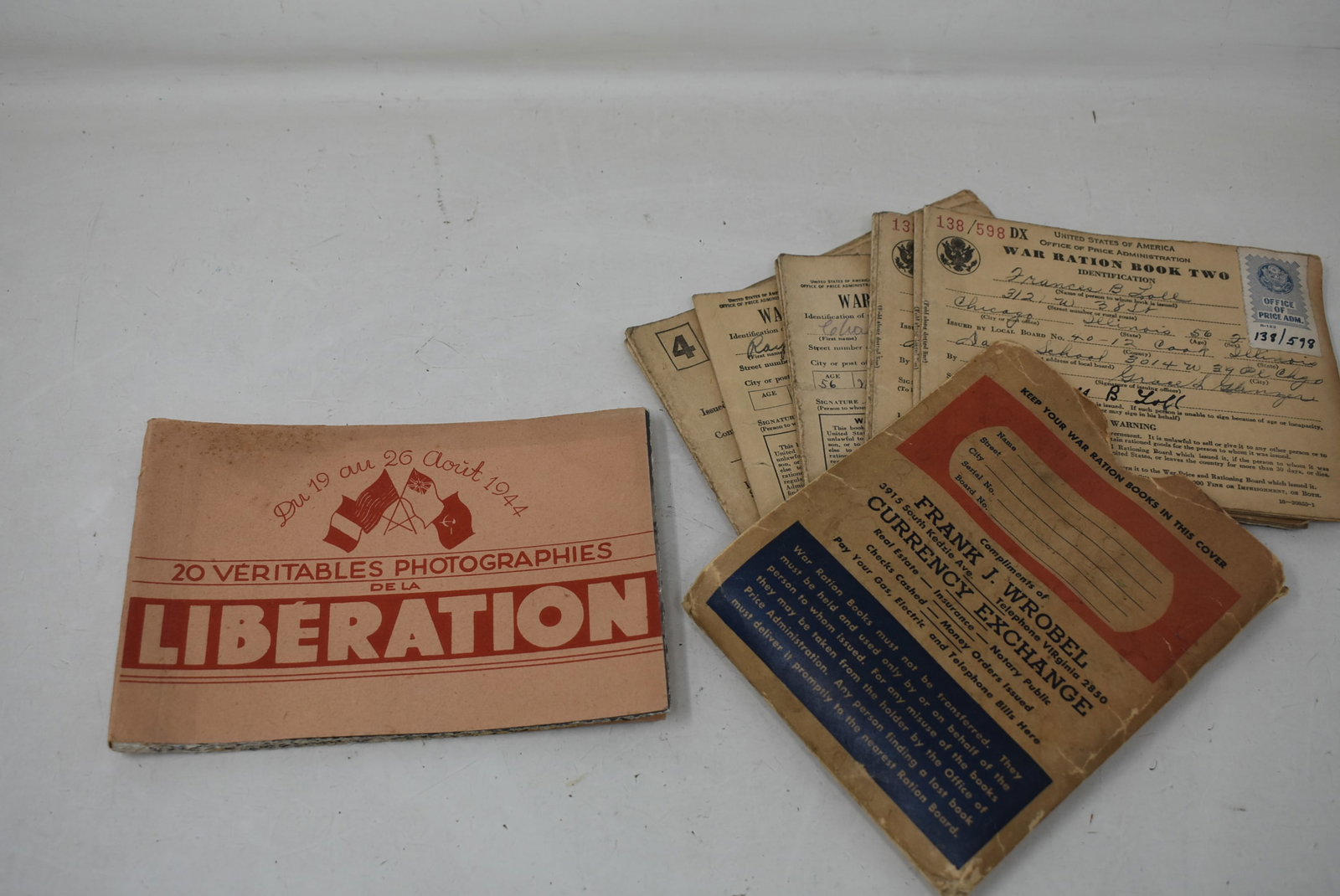 WWII Ration Books & 1944 French Liberation Photo Book (1 of 4)