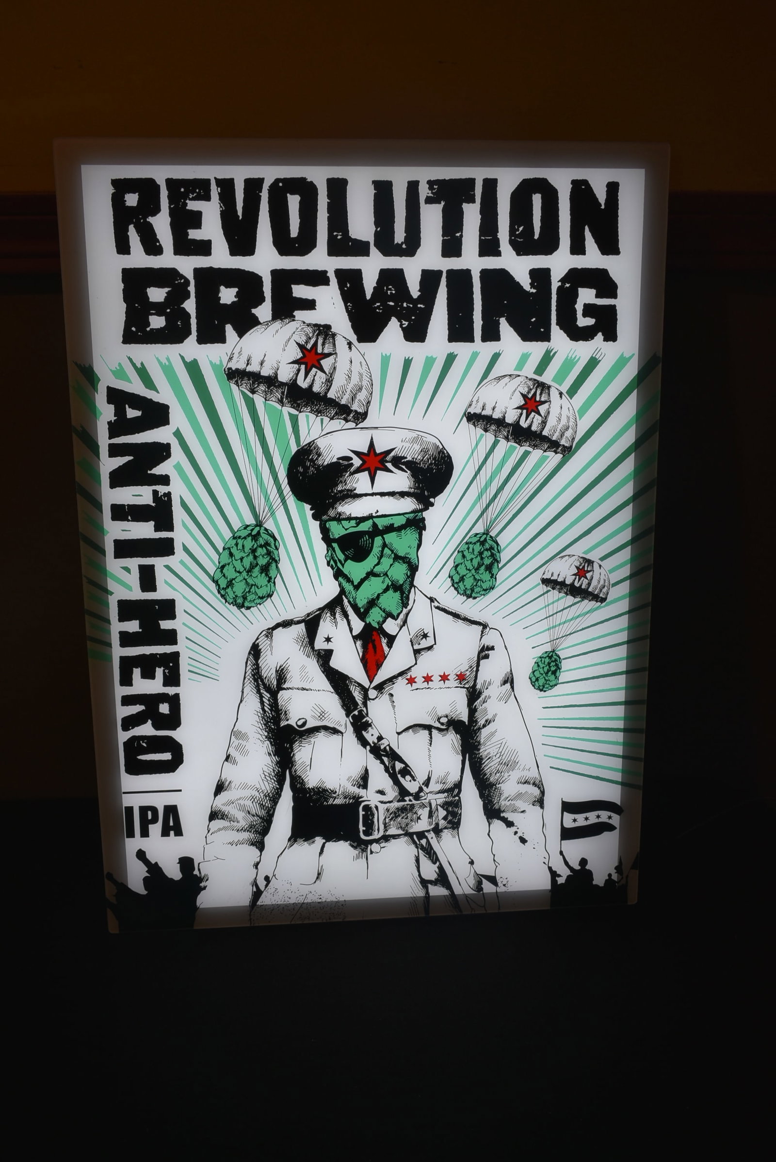Super Cool Revolution Brewing Anti-Hero IPA LED Sign, NEW!: Revolution Brewing Anti Hero IPA LED Sign, brand new! In excellent condition it measures 22" x 16".