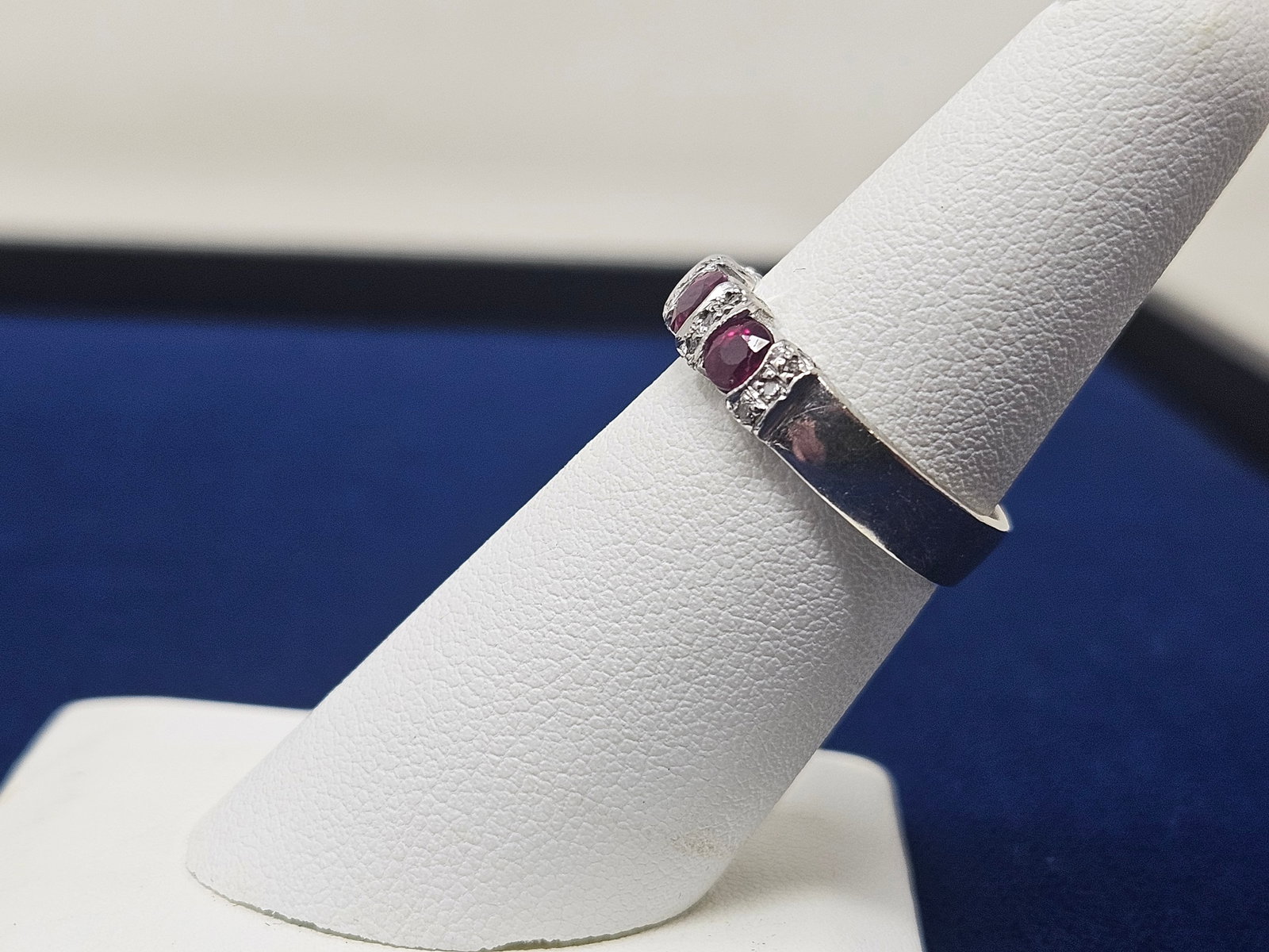 14K White Gold Ruby and Diamond Ring - 2