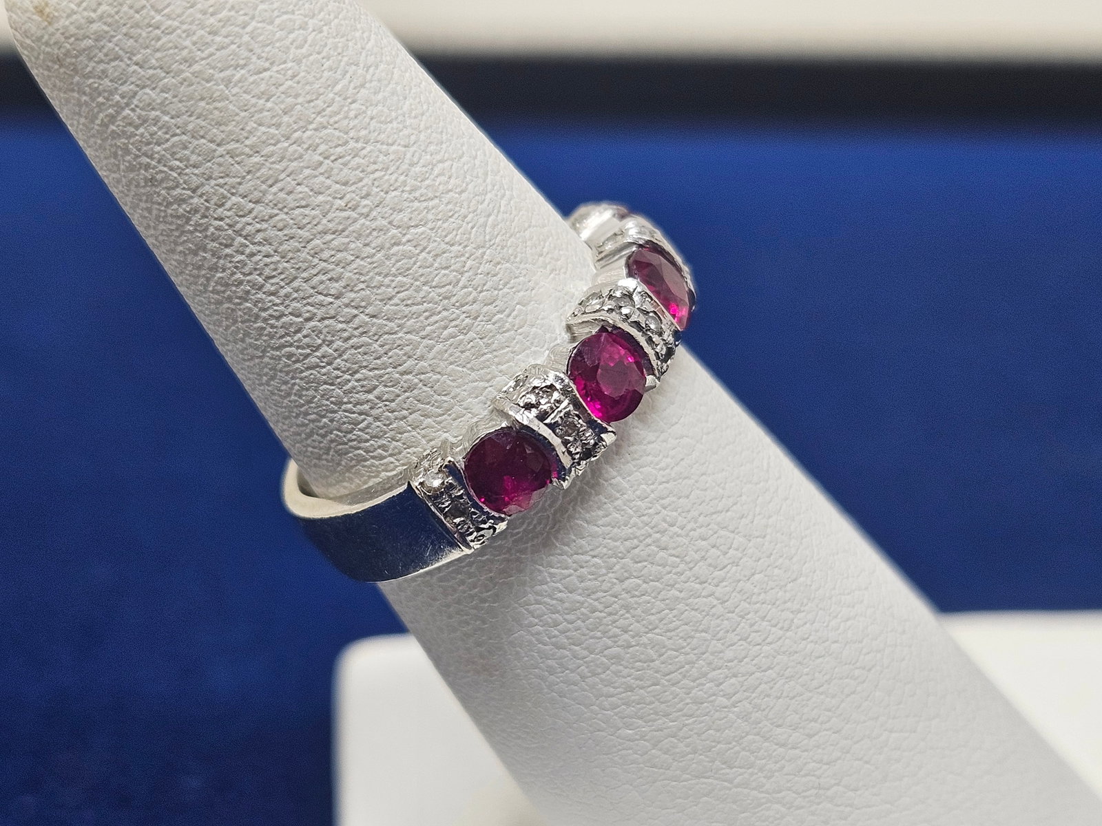 14K White Gold Ruby and Diamond Ring - 3