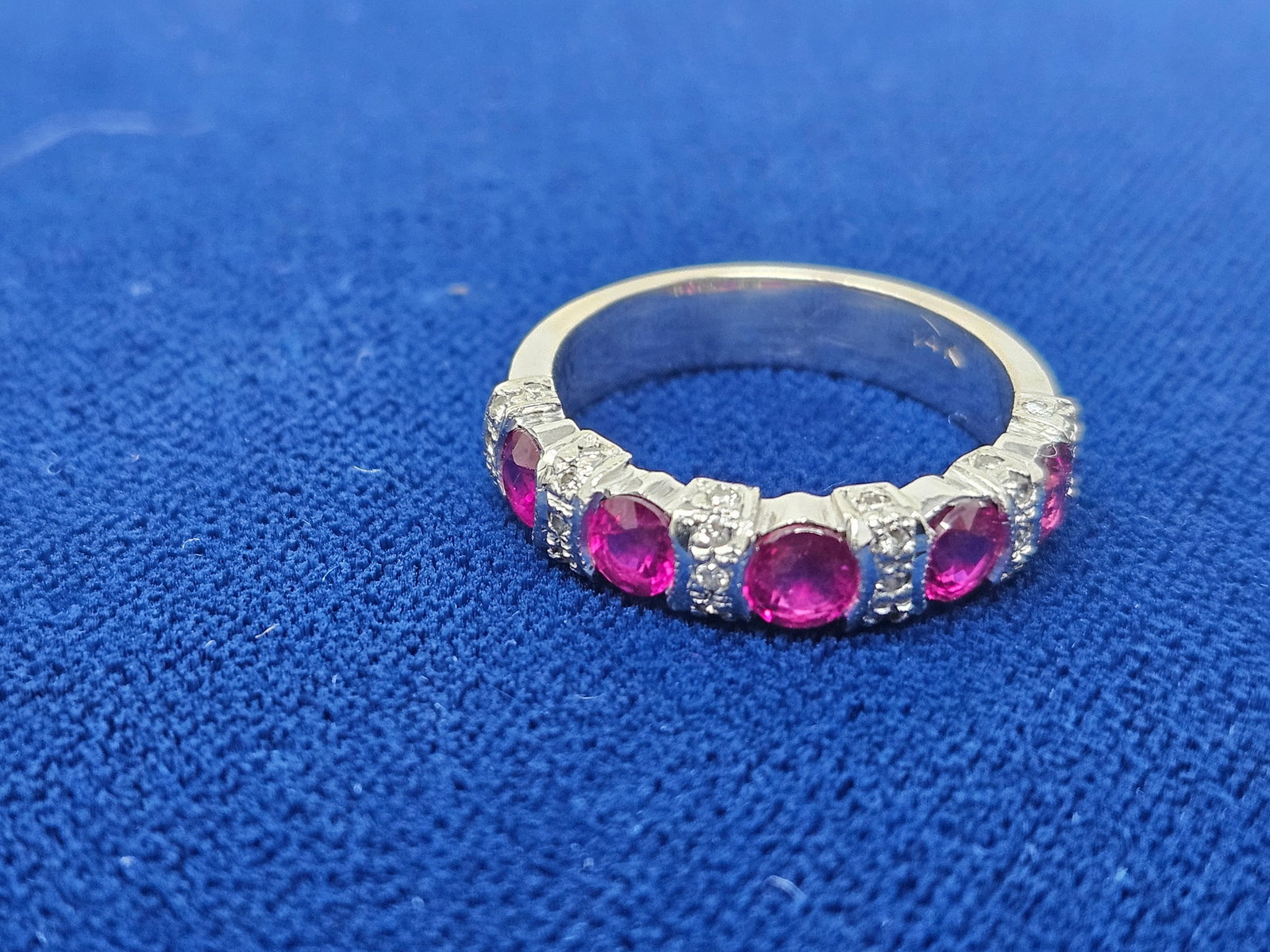 14K White Gold Ruby and Diamond Ring - 4