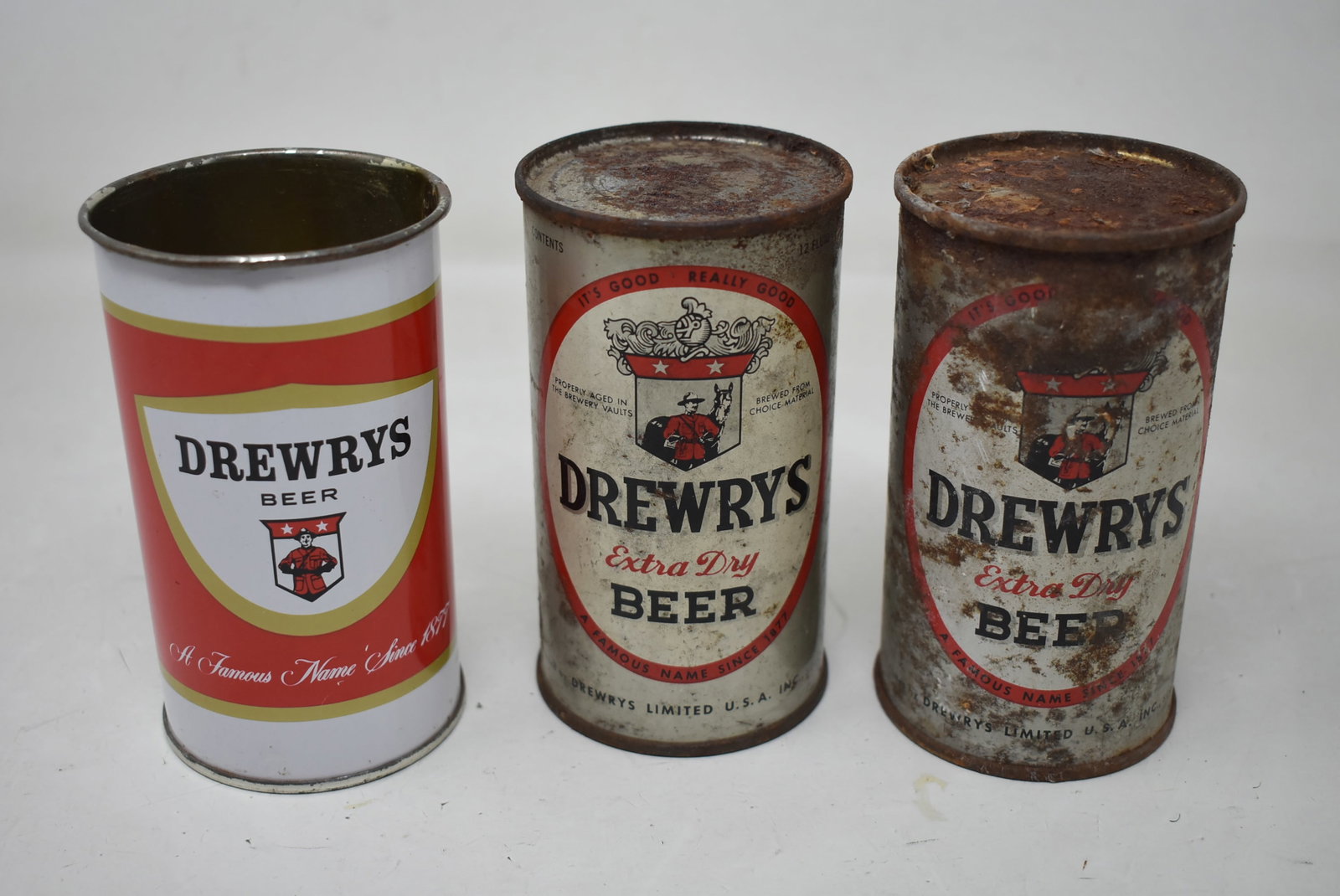 3 Drewry's Flat Top Beer Cans (1 of 4)