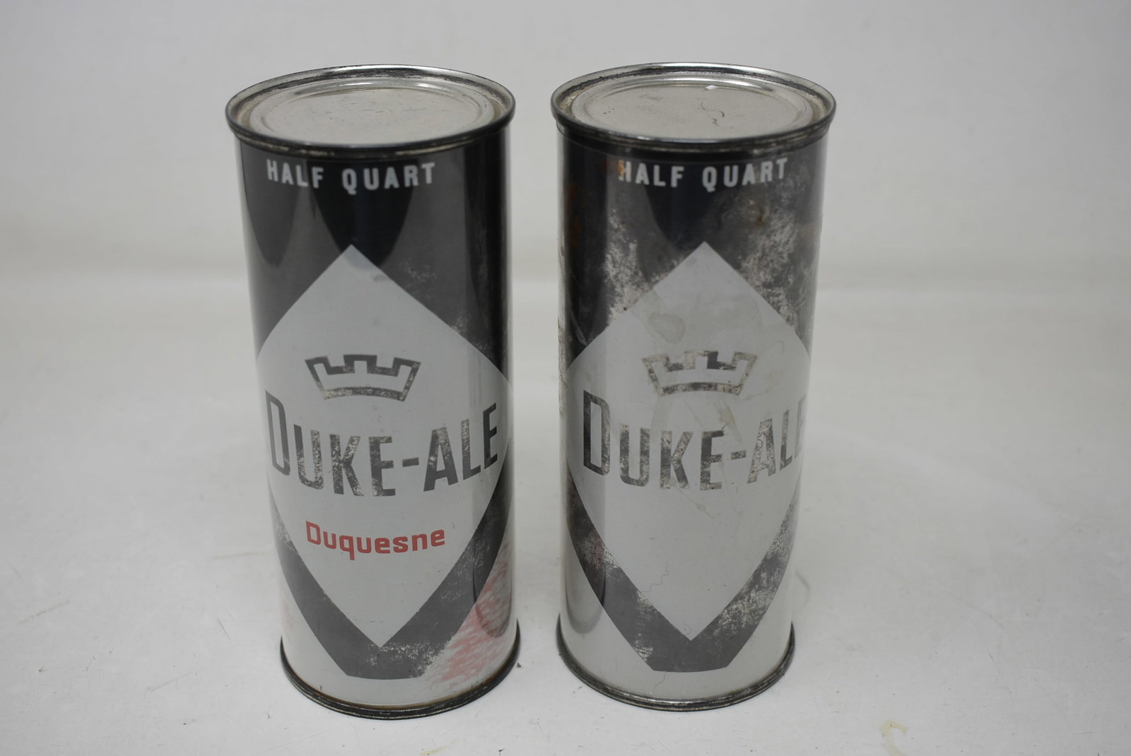 2 Duquesne Duke-Ale Half Quart Flat Top Beer Cans Unfinished Air-Sealed Test Cans (1 of 5)