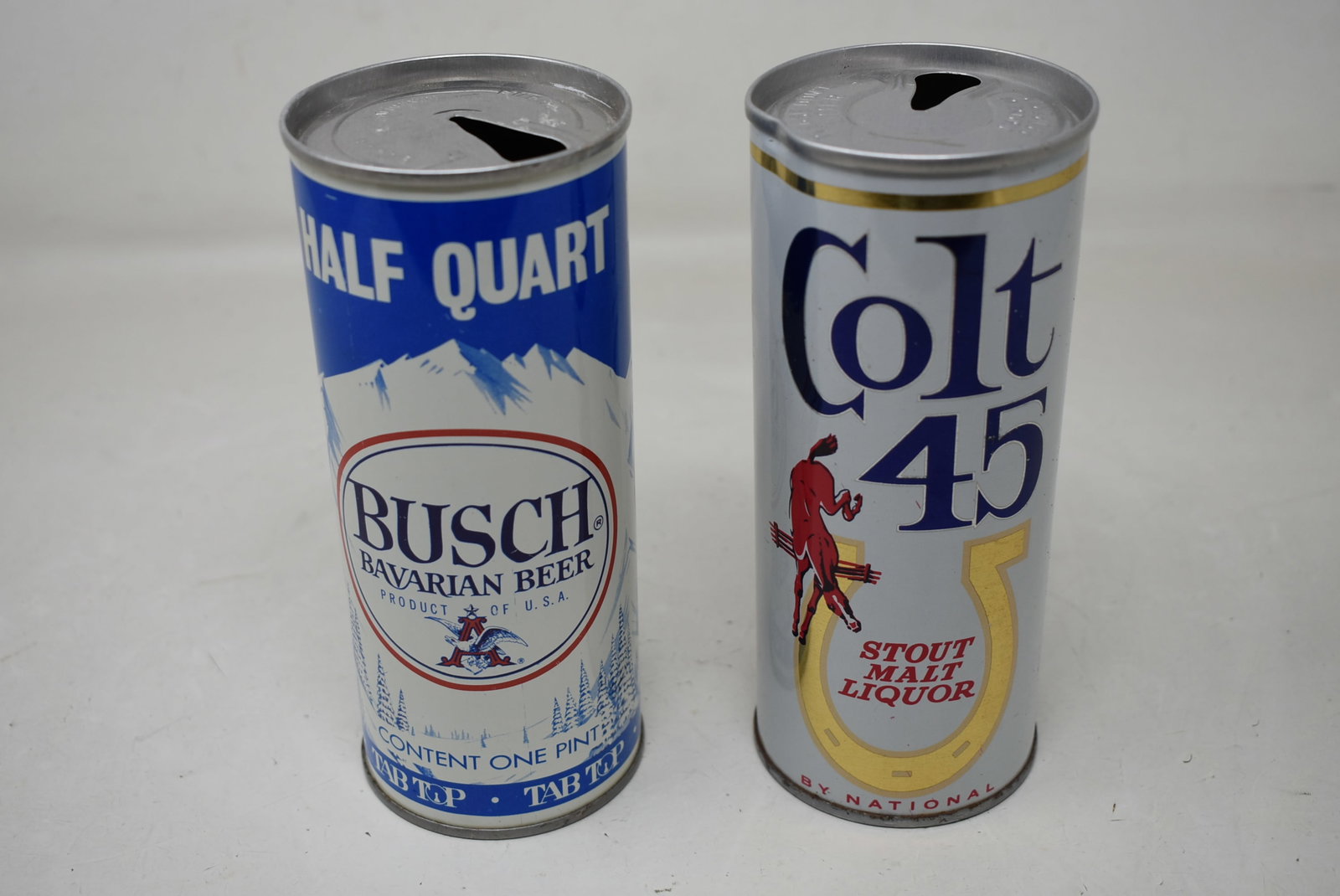 2 16oz Pull Tab Beer Cans Busch & Colt 45 (1 of 4)