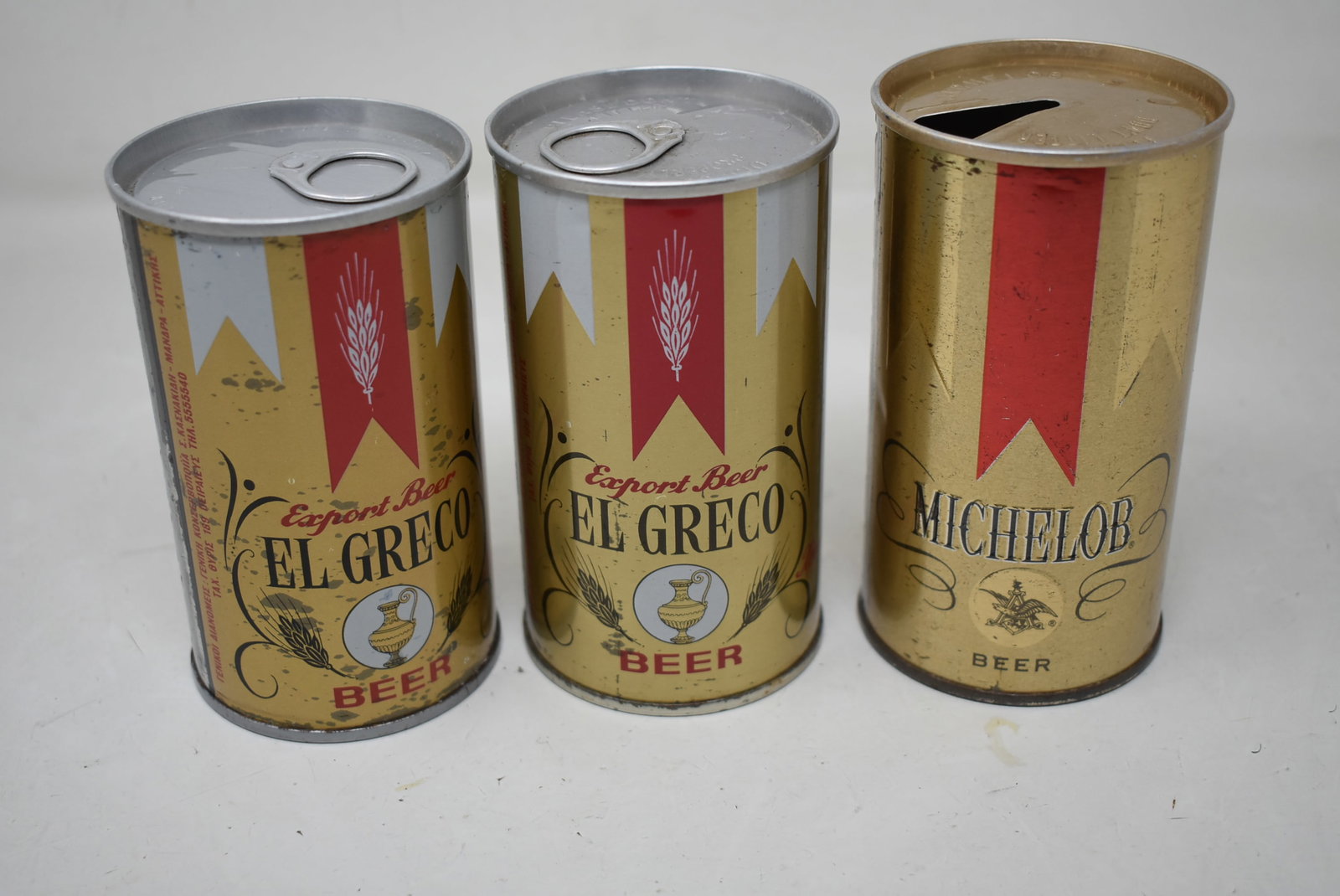 3 Michelob (2 El Greco) Straight Seam Pull Tab Beer Cans (1 of 5)
