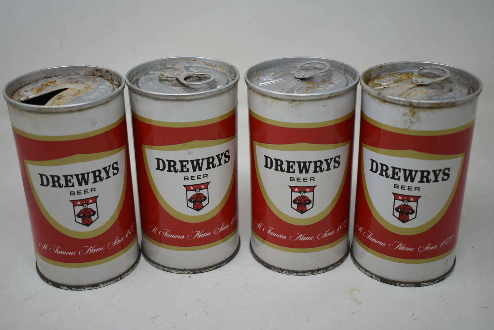 4 Drewry's Straight Seam Pull Tab Beer Cans (3 Air-Sealed) (1 of 5)