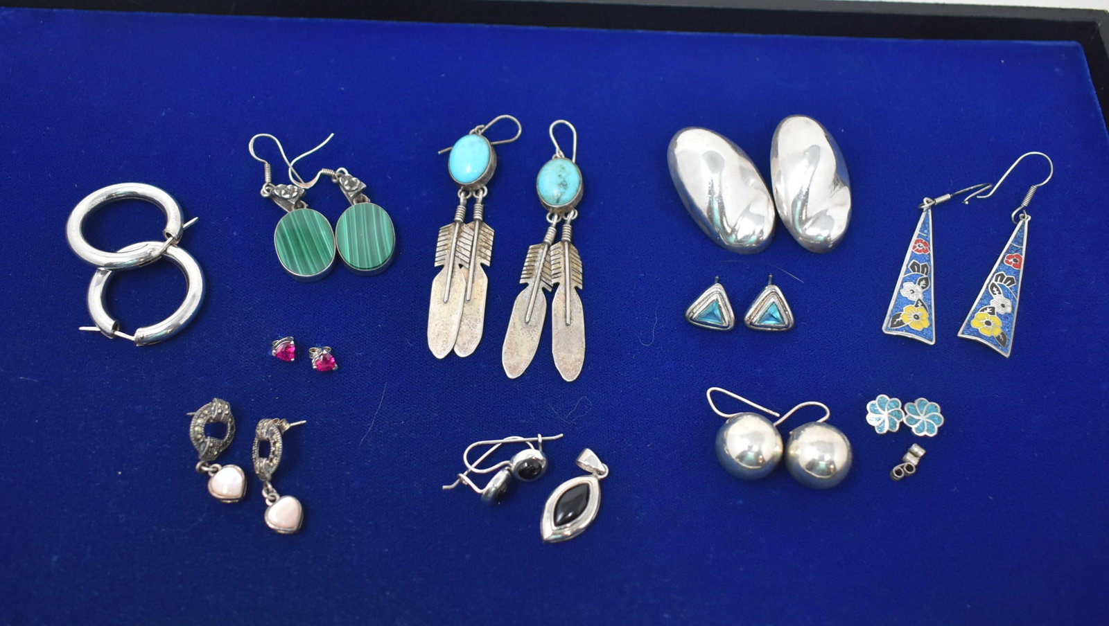 11 Pairs of Sterling Silver Earrings (1 of 4)