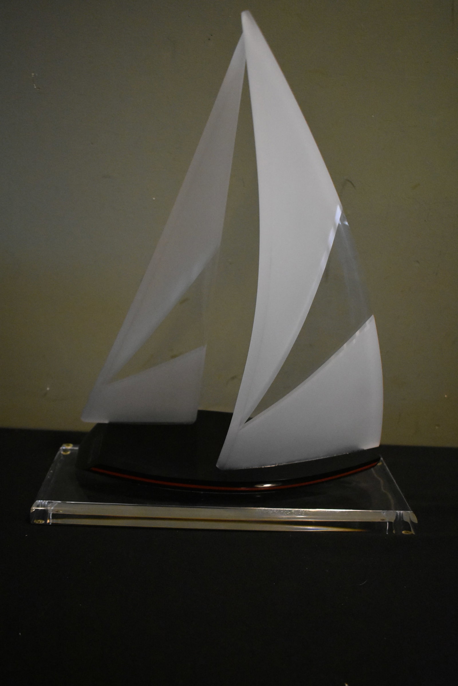 Vintage Wintrade Beverly Hills Lucite Sailboat Sculpture (1 of 7)
