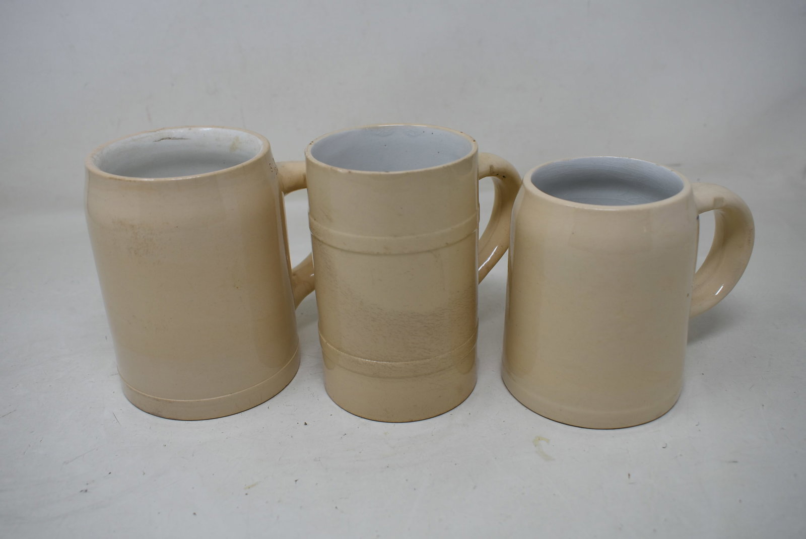 Group of 3 Non-Decorated Mettlach Beer Steins (1 of 5)