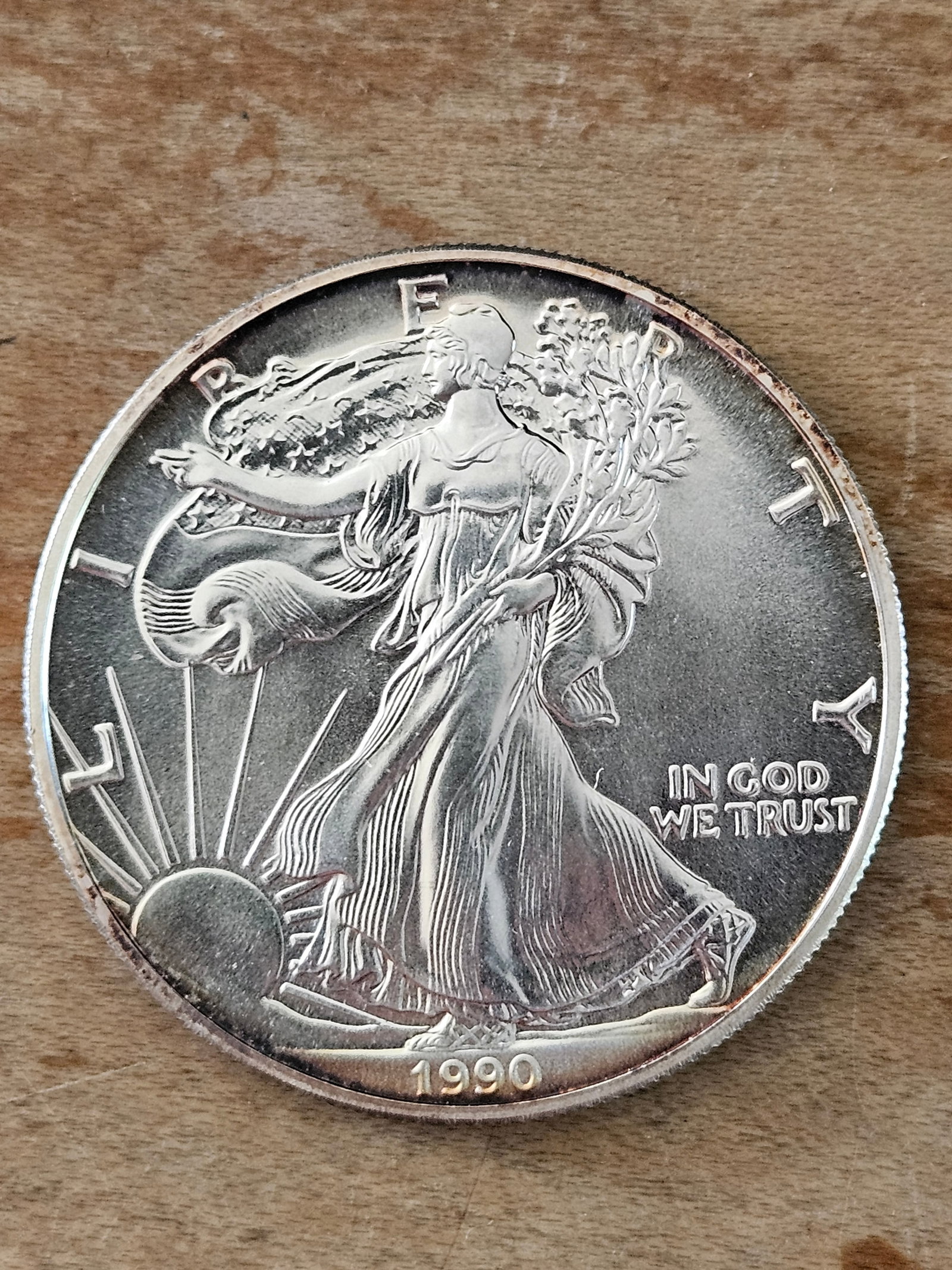 1990 1oz American Silver Eagle: 1990 1oz American Silver Eagle.