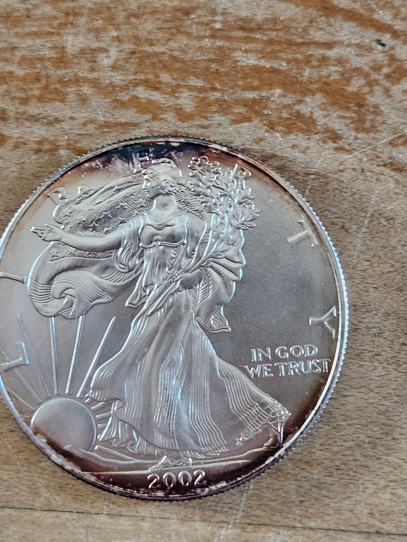 2002 1oz American Silver Eagle: 2002 1oz American Silver Eagle.